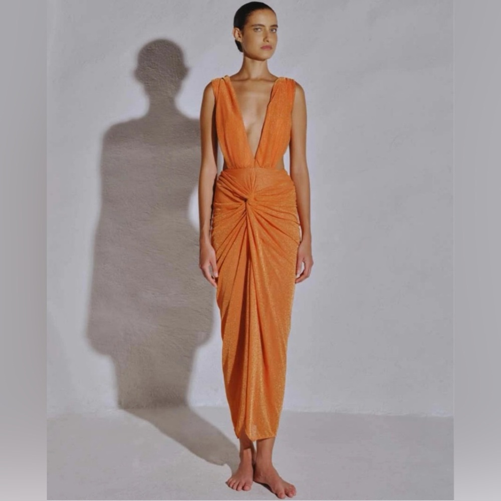 Orange Draped Dress